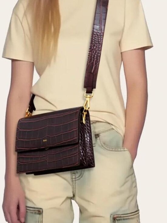 JW PEI Handbags - JW PEI Burgundy Faux Leather Shoulder Bag Gold Hardware